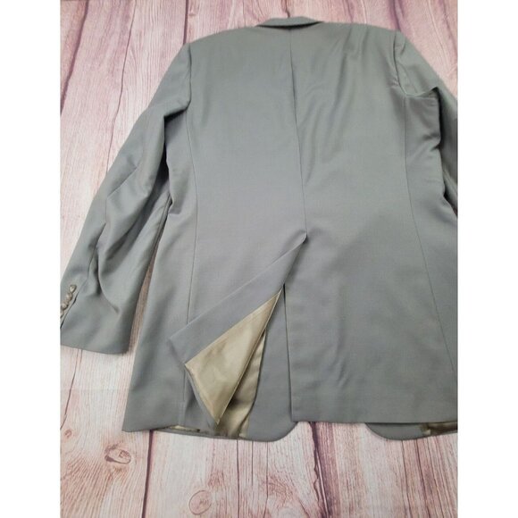 Burberry Men 100% Wool Tweed Tan Herringbone Blazer Jacket Lined - Picture 5 of 16